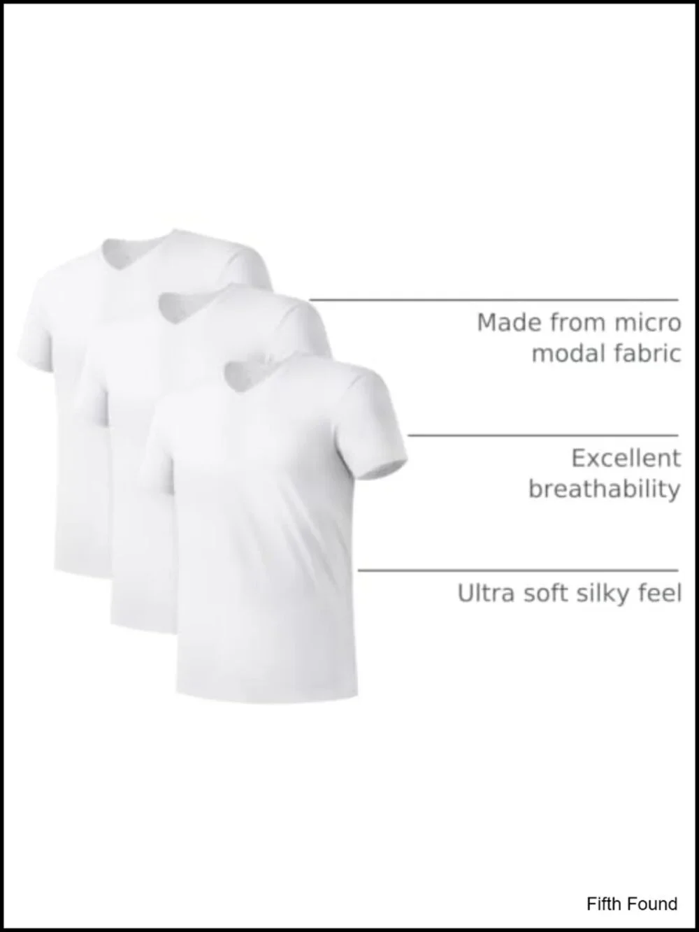 Men's Ultra Soft Micro Modal 3-Pack Undershirts V-Neck Crewneck Moisture-Wicking